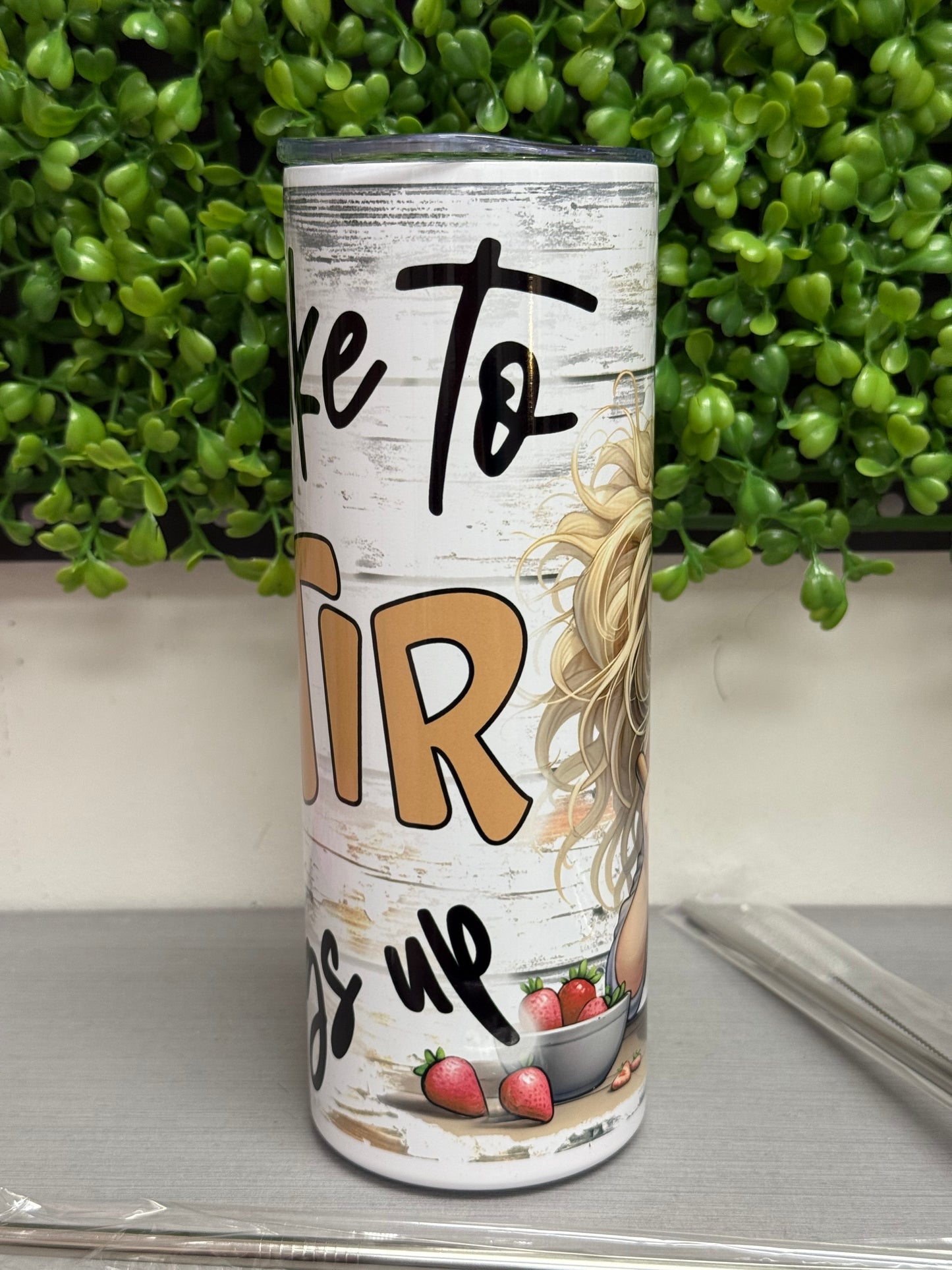 Cute Chef Coffee Tumbler I like to Stir up things.