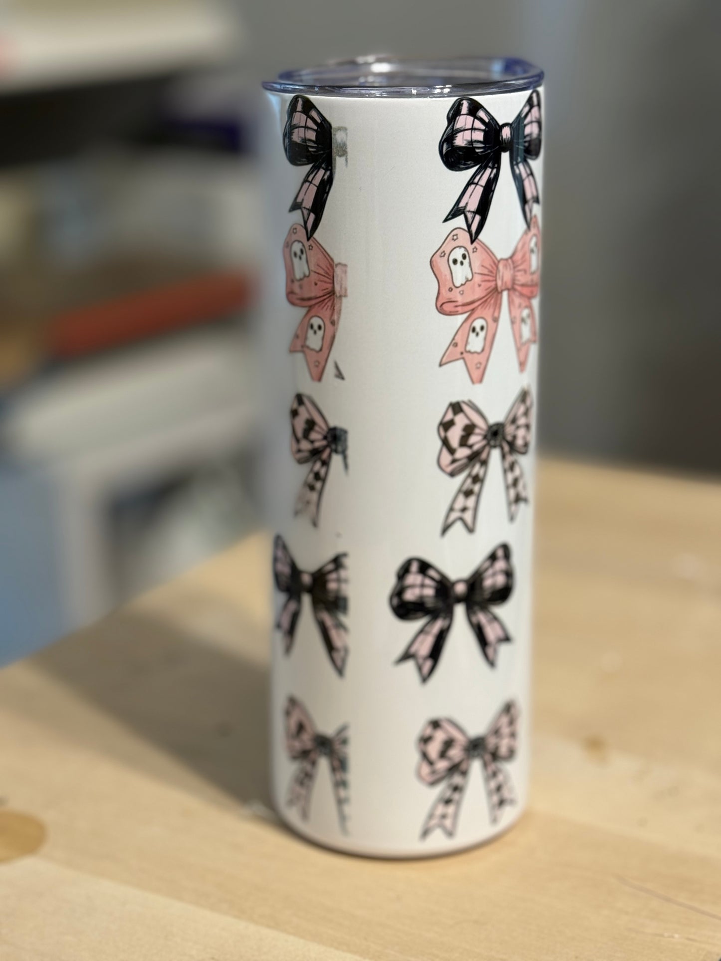 20 oz. Pink Bow Tumbler Todays Mood is Coffee pink fall Tumbler