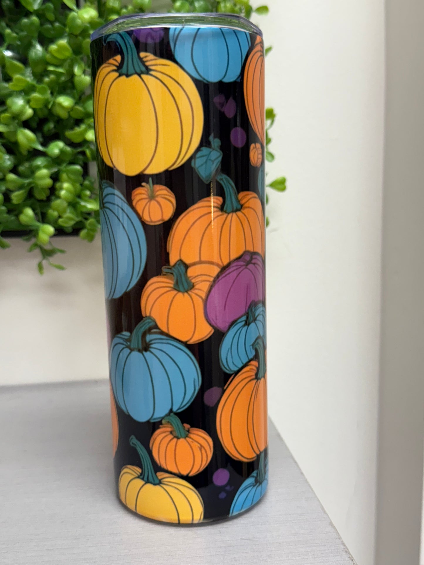 Fall Pumpkin tumbler 20 oz. with straw and lid