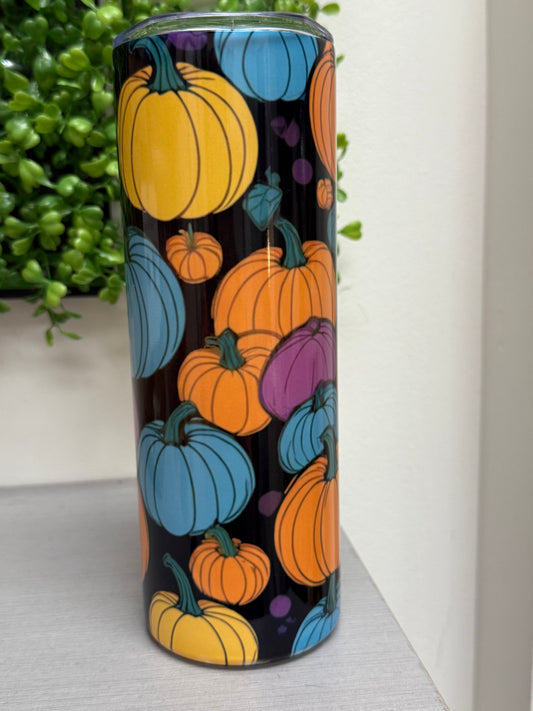 Fall Pumpkin tumbler 20 oz. with straw and lid