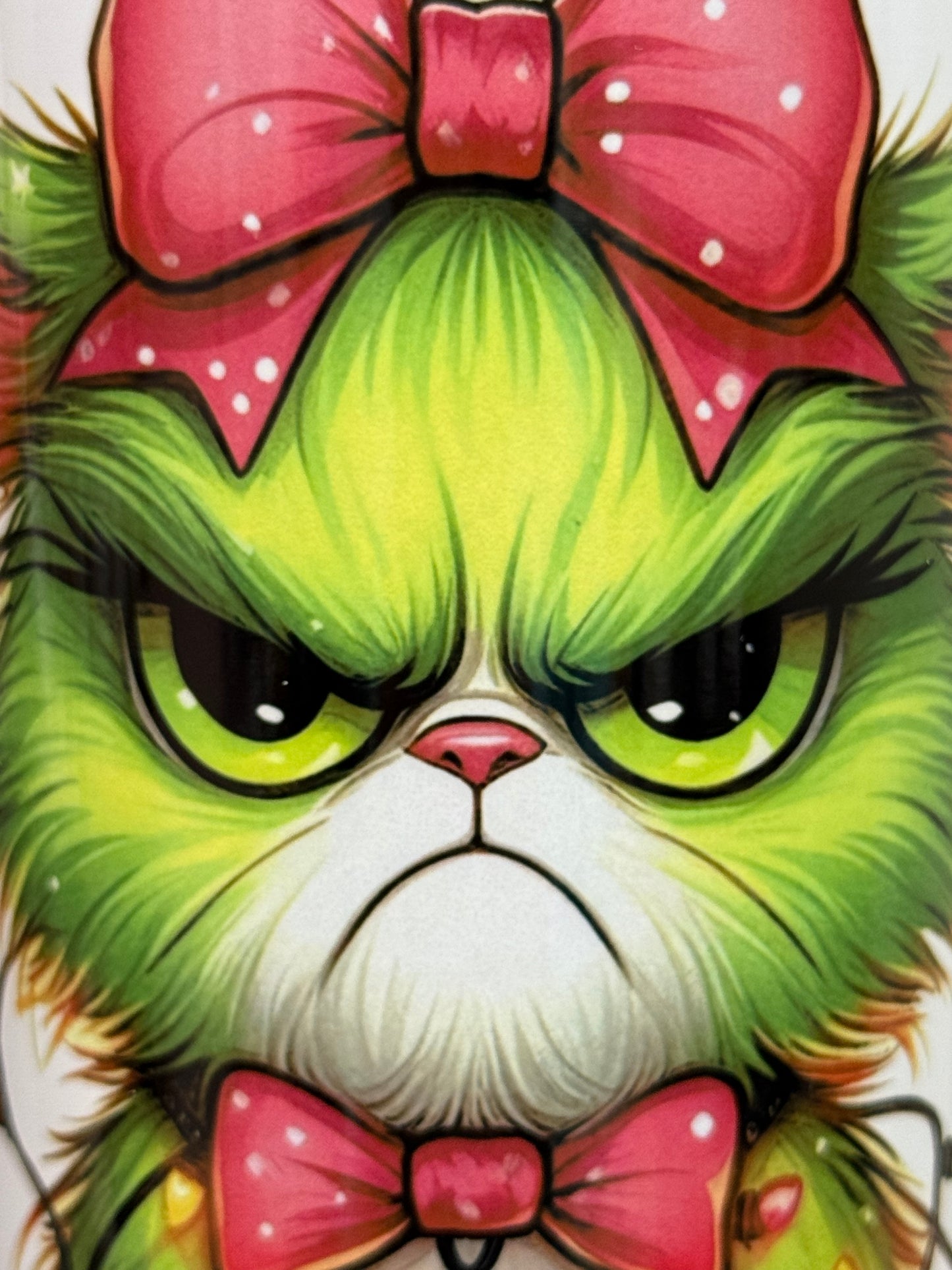Baby Grinch Kitten Christmas tumbler