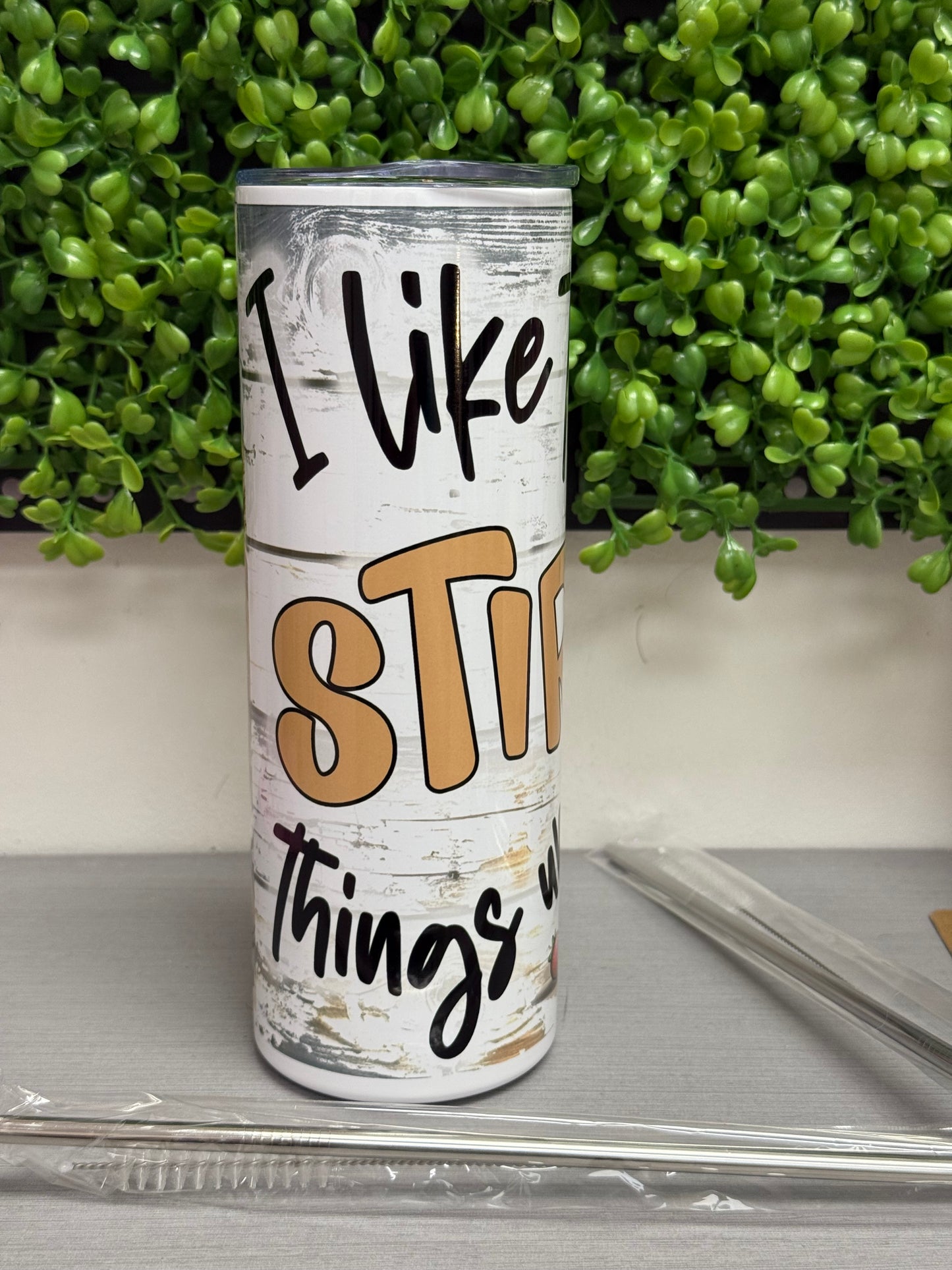 Cute Chef Coffee Tumbler I like to Stir up things.