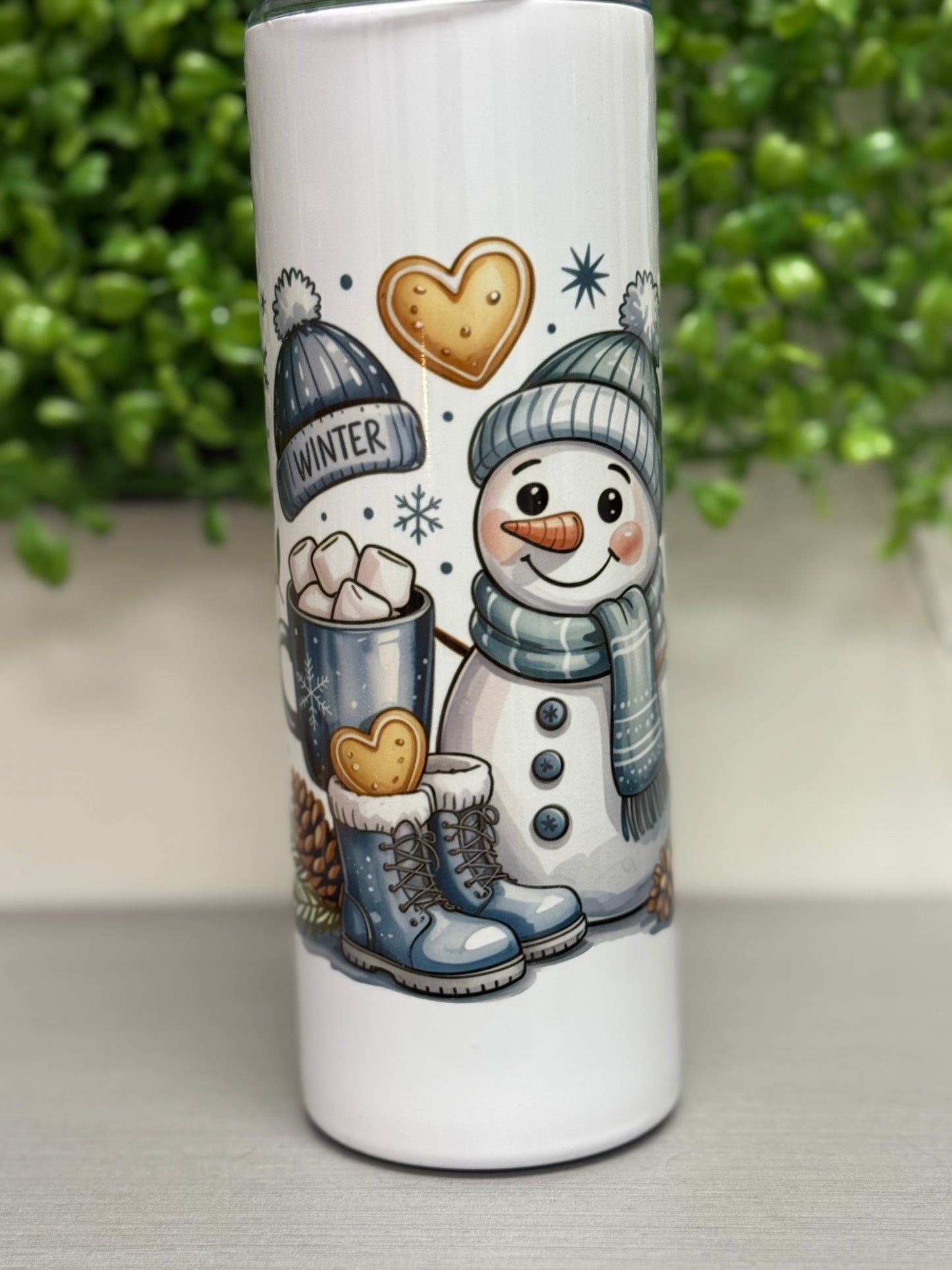 Frosty The snow man Blue  20 oz. Winter tumbler