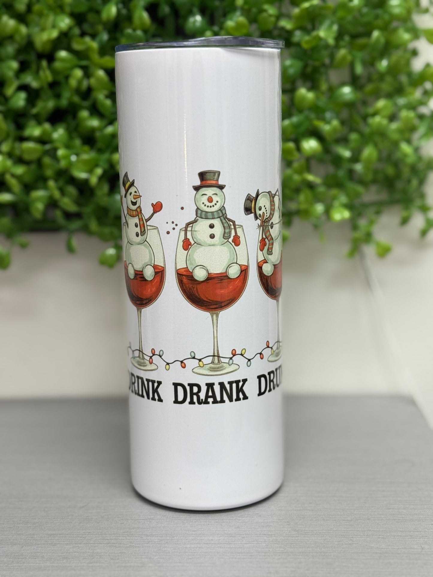 Drink, Drank, Drunk snowman 20 oz. tumbler