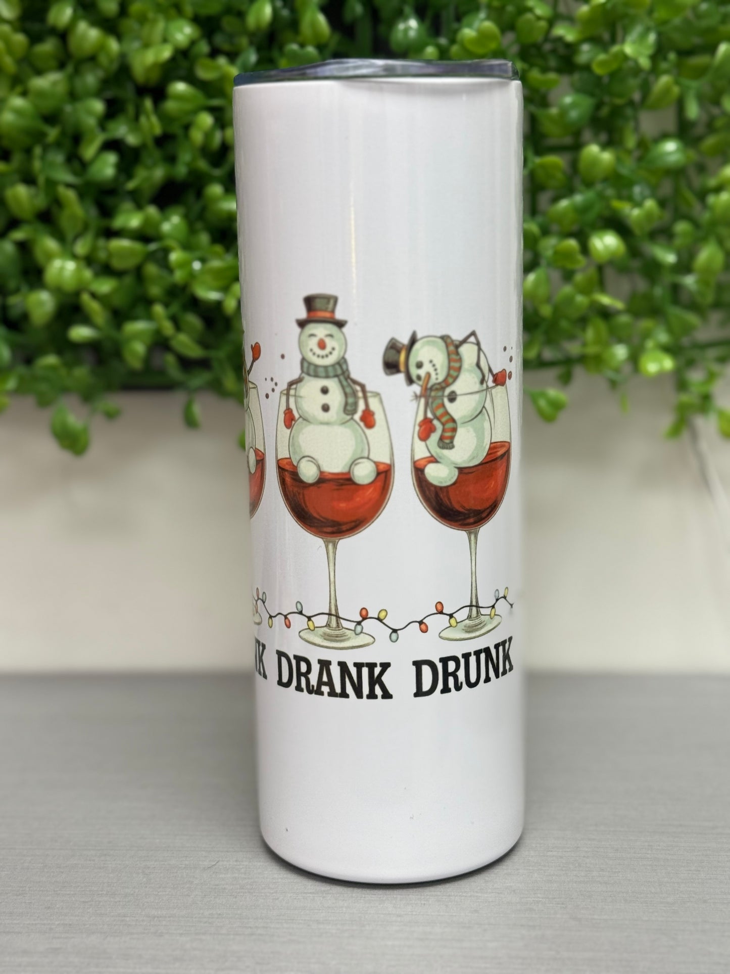 Drink, Drank, Drunk snowman 20 oz. tumbler