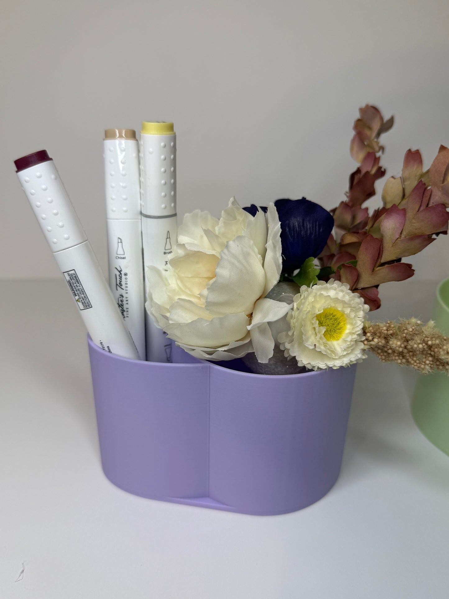 lavander and green Planter/Marker/ makekup brush holder set of 2